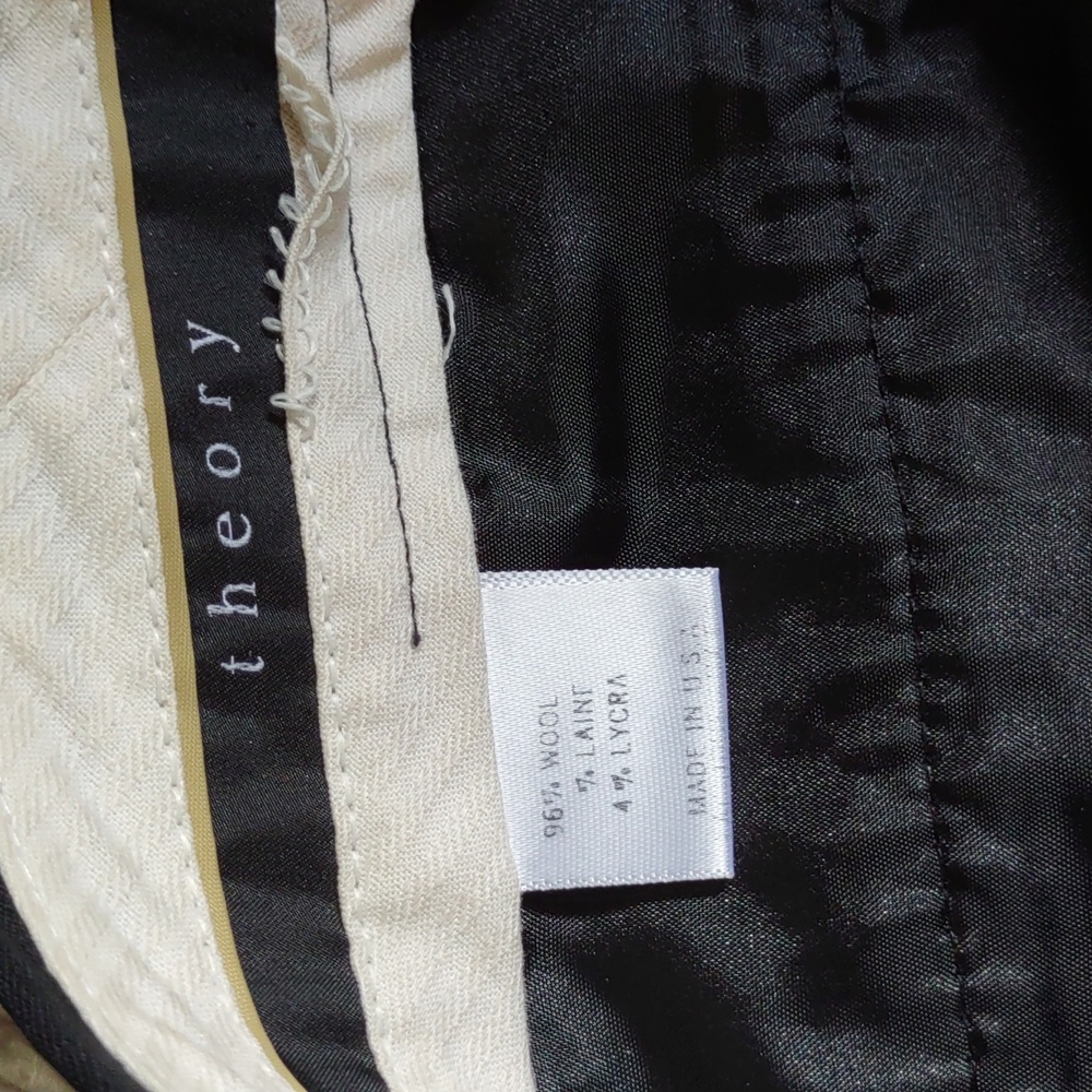 Theory Black Wool Blend 4 Pocket Wide Leg Zipper Closure Dress Trouser Size 4 - Picture 3 of 13